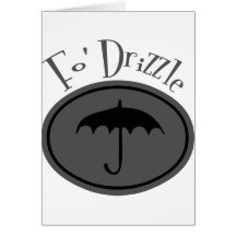 Paraguas retro de la llovizna de Fo - gris y negro Tarjetas