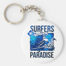 paraíso de las personas que practica surf llavero personalizado