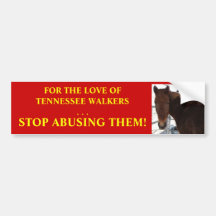 Pare el abuso del caballo - caminante de Tennessee Etiqueta De Parachoque