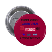 Pare el botón del perjuicio (rojo oscuro) pins