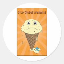 Pare el calentamiento del planeta pegatinas redondas