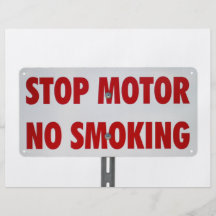 Pare el motor de no fumadores tarjetas informativas