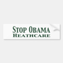 Pare la atención sanitaria de Obama Etiqueta De Parachoque