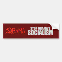 PARE la camiseta del SOCIALISMO de OBAMA Pegatina De Parachoque