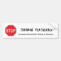 Pare la flatulencia adolescente pegatina de parachoque