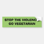 PARE LA VIOLENCIA, VAYA VEGETARIANO PEGATINA DE PARACHOQUE