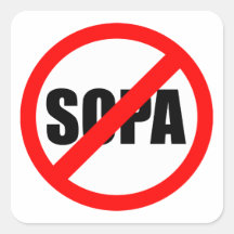 Pare SOPA Calcomanía Cuadradase