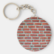 Pared de ladrillo roja con la línea blanca detalle llavero personalizado