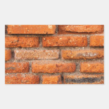 Pared de ladrillo roja rectangular pegatina