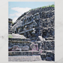 Pared del templo de Quetzlcoatl en las ruinas de T Flyer A Todo Color