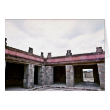 Paredes rojas del templo de Jaguar en Teotihuacan Felicitación
