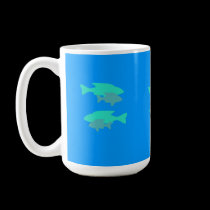 Pares azulverdes de taza de los pescados tazas