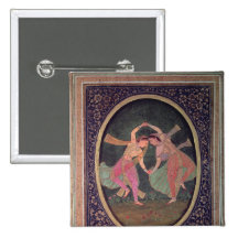 Pares de chicas de baile que realizan un Kathak Pins