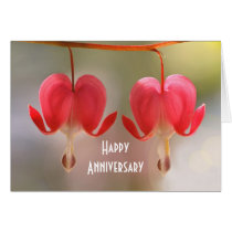 Pares de flores de los corazones sangrantes tarjetas