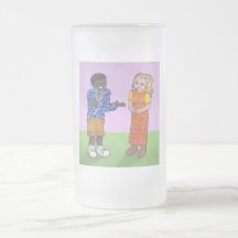 Pares de la galería de arte del animado taza de café
