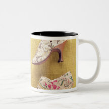 Pares de los zapatos bordados, c.1714 taza de café