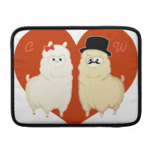 Pares de lujo lindos de la alpaca con iniciales funda macbook air