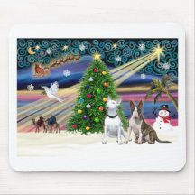 Pares de Navidad Magia-Bull Terrier Alfombrilla De Ratón