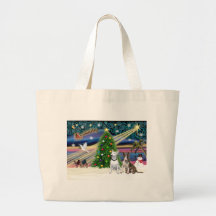Pares de Navidad Magia-Bull Terrier Bolsa De Mano