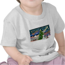 Pares de Navidad Magia-Bull Terrier Camiseta