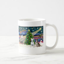 Pares de Navidad Magia-Bull Terrier Taza De Café