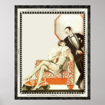 Pares decadentes de la vanguardia del art déco de  poster