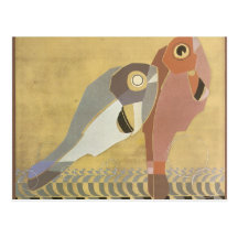 Pares del art déco de pescados postales
