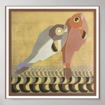 Pares del art déco de pescados poster