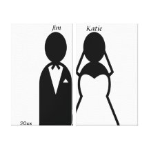 Pares del boda del icono impresiones en lona