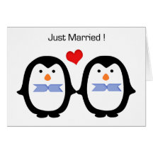 Pares del pingüino dos varones casados felicitaciones