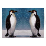 PARES DEL PINGÜINO: NIEVE: ARTE ORIGINAL TARJETON