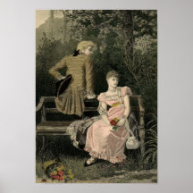 Pares del Victorian del vintage en la impresión de Posters