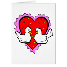 Pares felices del amor de los pájaros del amor del tarjetón