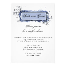 Pares florales abstractos azules que casan la duch anuncios  
