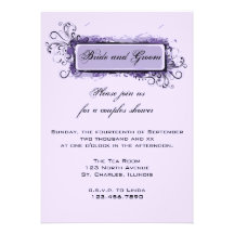 Pares florales abstractos púrpuras que casan la du invitación