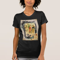 Pares franceses en camiseta del estilo del vintage camisetas