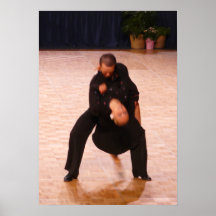 Pares latinos de la danza de salón de baile (negro impresiones