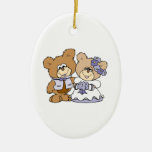 pares lindos del boda del oso de peluche del litte ornaments para arbol de navidad