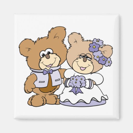 pares lindos del boda del oso de peluche del litte imán para frigorifico