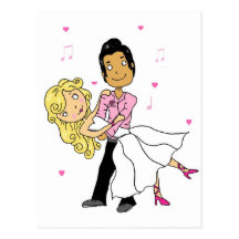 Pares maravillosos del dancin en amor tarjetas postales
