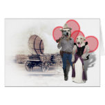 Pares occidentales w/Wagon del perro de Wearin Tarjeta
