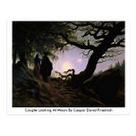Pares que miran la luna de Caspar David Friedrich Tarjetas Postales