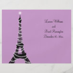 París centellea programa del boda flyer a todo color