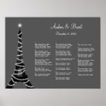 París en la carta del asiento de la noche posters