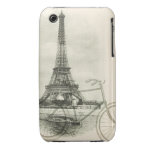 París por técnicas mixtas de la bicicleta iPhone 3 Case-Mate cárcasa