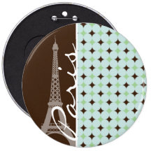 París; Torre Eiffel; Verde salvia y Brown Pin