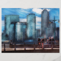 Parque de New York City - del río Hudson - céntric Tarjetas Publicitarias