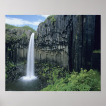 Parque nacional de Skaftafell, cascada de Svartifo Poster
