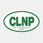 Parque nacional del lago crater pegatinas ovaladas personalizadas