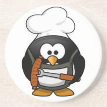 Parrilla del pingüino posavasos personalizados